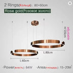 Modern Ring LED Pendant Light in Black or White