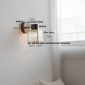 DecorBites™ Clear Glass LED Wall Sconce Walnut Wood Bedroom Living Room Modern Fixture