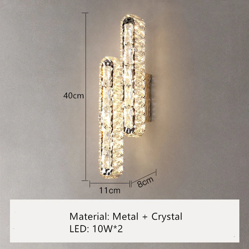 DecorBites™ Crystal LED Wall Lamp Silver Sconces | Modern Nordic Design for Bedroom and Dining Room