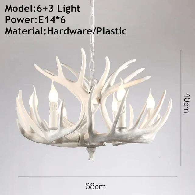 DecorBites™ Antler Chandelier Ceiling Lamp Mid Century Modern Lighting