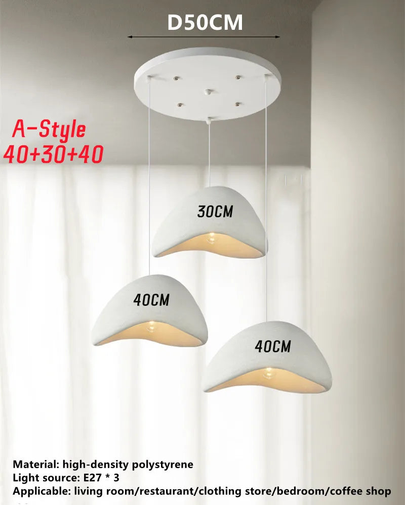 DecorBites™ Handmade Wabi Sabi Chandelier LED Pendant Lamp for Nordic Restaurant Island