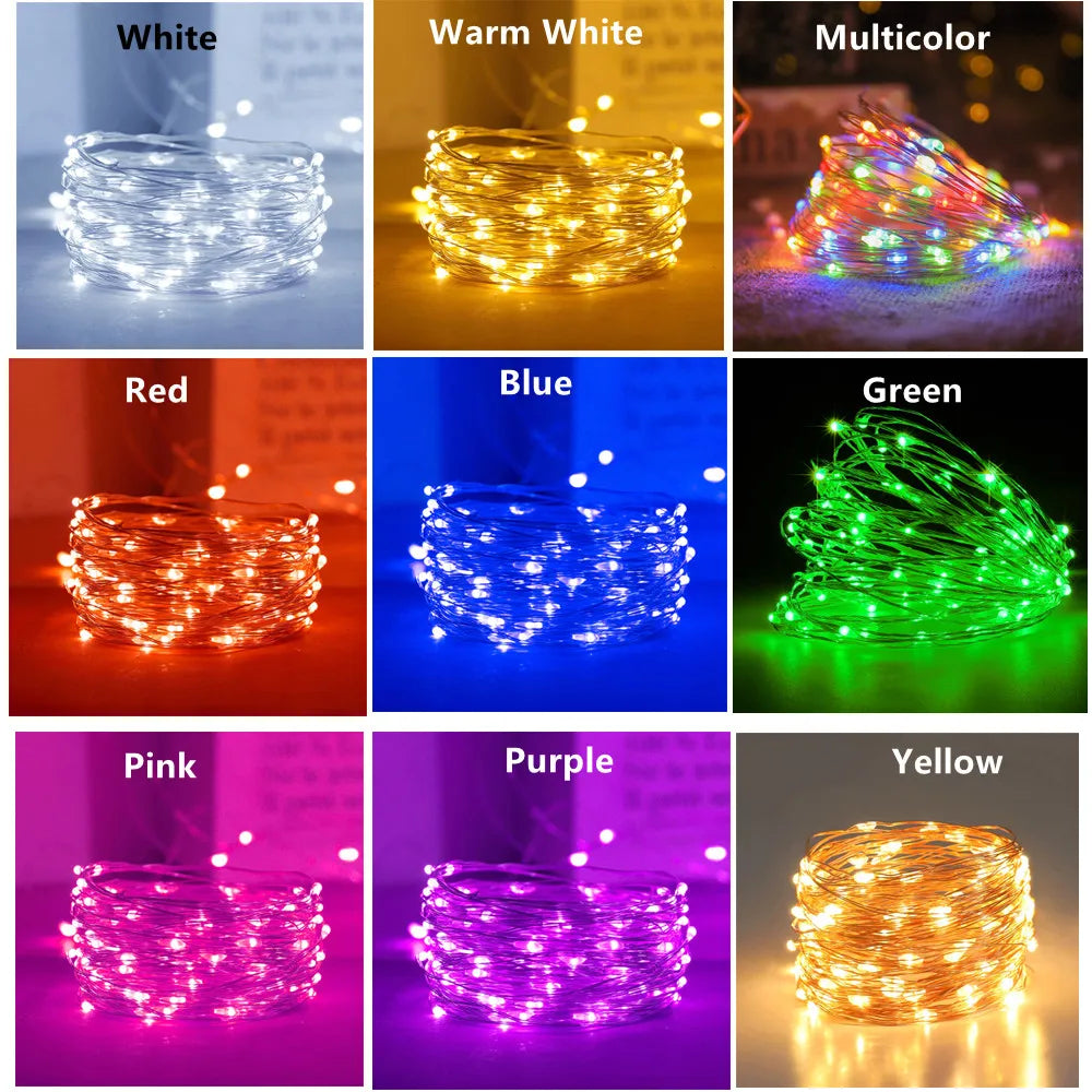 DecorBites™ Copper Wire Fairy Lights for Christmas Tree Wedding Party