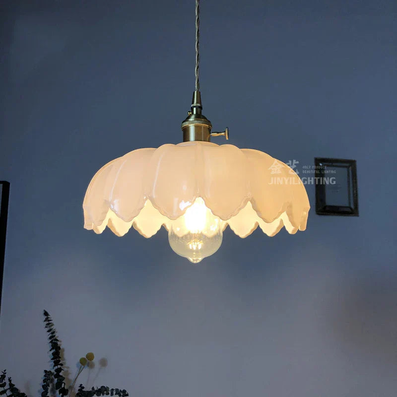 DecorBites™ Glass Industrial Pendant Light: Loft Style Fixture with Copper Socket for Home Decor
