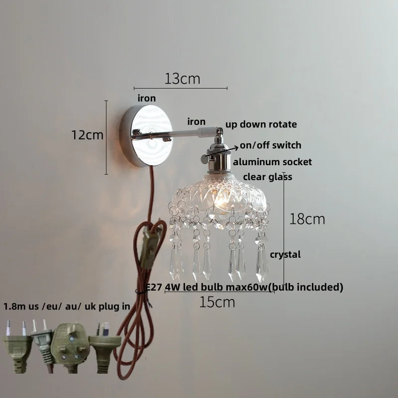DecorBites™ Crystal LED Wall Light – Modern Nordic Living Room Bedside Lamp