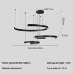 Modern Ring LED Pendant Light in Black or White