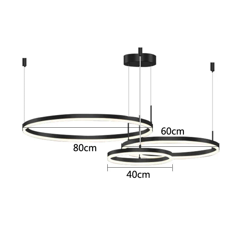 DecorBites™ Gold Ring Pendant Lights Circle Acrylic LED Ceiling Lamp