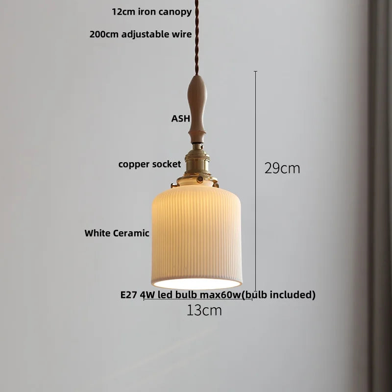 DecorBites™ Ceramic LED Pendant Lamp | Nordic Modern Design | Adjustable Hanging Light