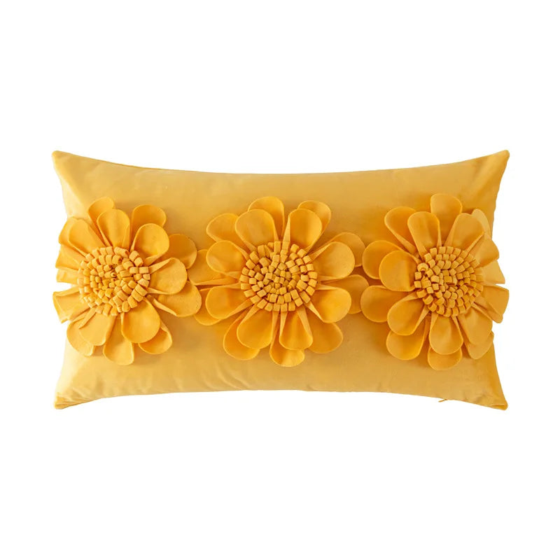 DecorBites™ Handmade Flower Cushion Cover - Elegant Home Decor Pillows