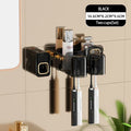 DecorBites™ Support de Brosse à Dents Inversé avec Distributeur de Dentifrice Automatique et Rangement de Maquillage