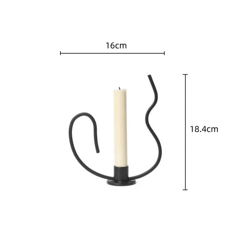 DecorBites™ Geometric Black Metal Candlestick Candelabrum - Handcrafted Home Decor & Wedding Centerpiece