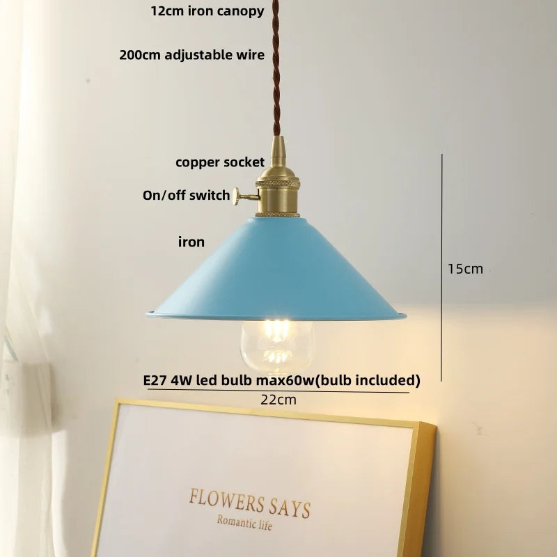 DecorBites™ Iron Lampshade LED Pendant Lights, Adjustable Modern Hang Lamp