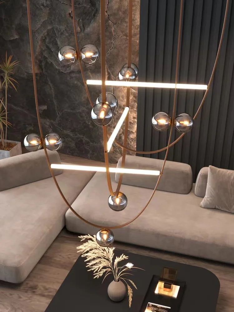 DecorBites™ ثريات جلدية 2023 إضاءة ديكور منزلي LED بسيطة لغرفة المعيشة