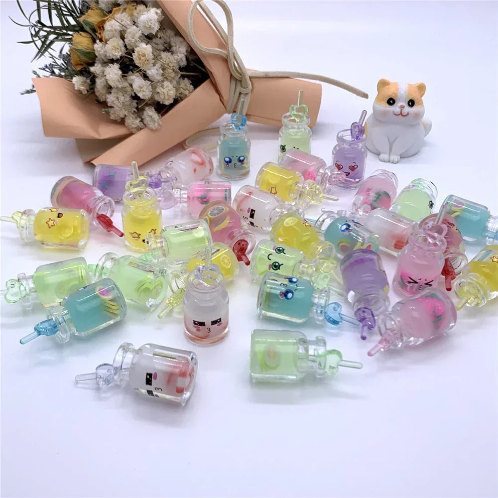 DecorBites™ Heart Pearl Shell Wishing Bottle Miniature DIY Accessory For Jewelry