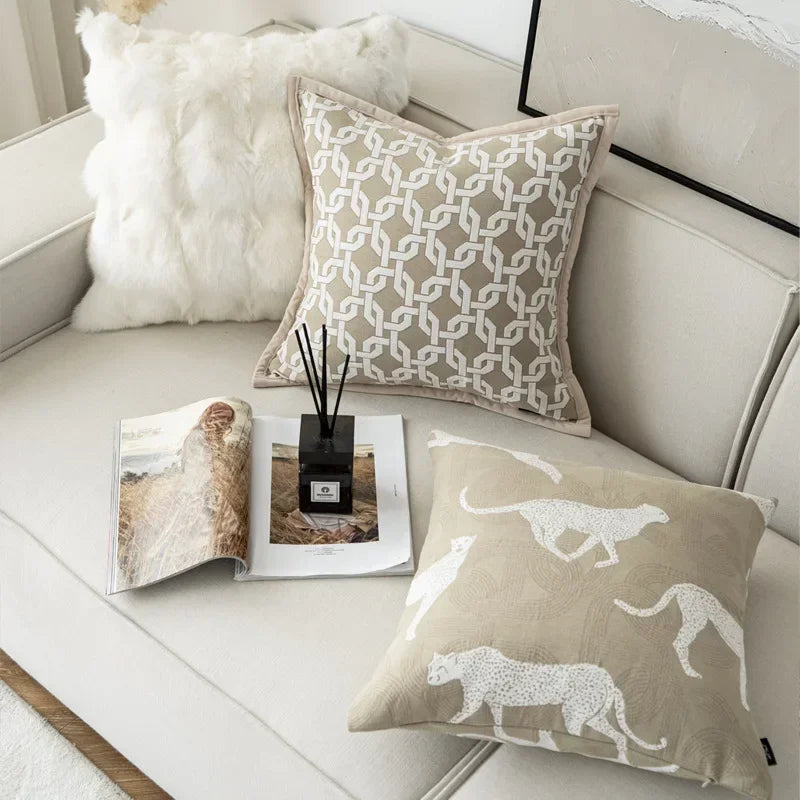 DecorBites™ Geometric Jacquard Cushion Cover Modern Luxury Decorative Pillows