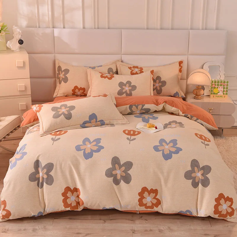 DecorBites™ Cotton Thickened Bedding Set - Single/Double Size, High Quality, Warm & Soft.