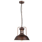 Vintage Black Metal Dome Pendant Light