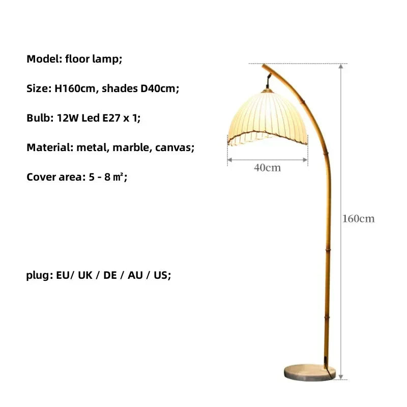 DecorBites™ Bamboo Shaped LED Floor Lamp for Living Room Bedroom Study Restaurant Décor