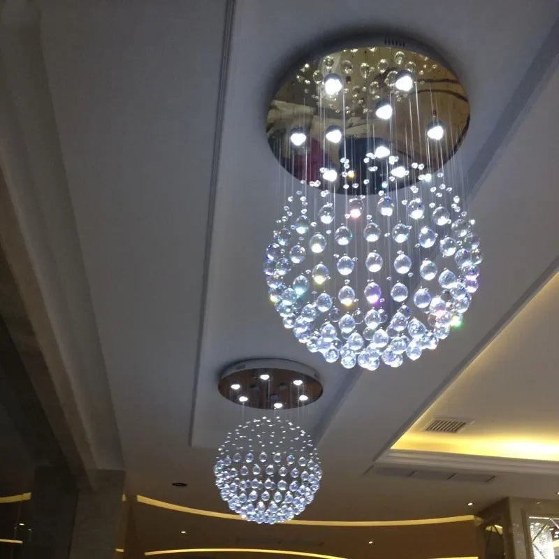 DecorBites™ K9 Crystal Ball LED Ceiling Chandelier for Living Dining Room Bedroom Home Decor