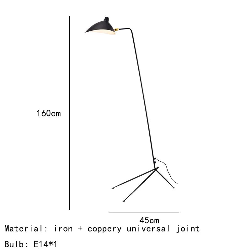 DecorBites™ Black Metal Floor Lamp, Rotatable Lampshade for Parlor Bedroom Reading Lighting.