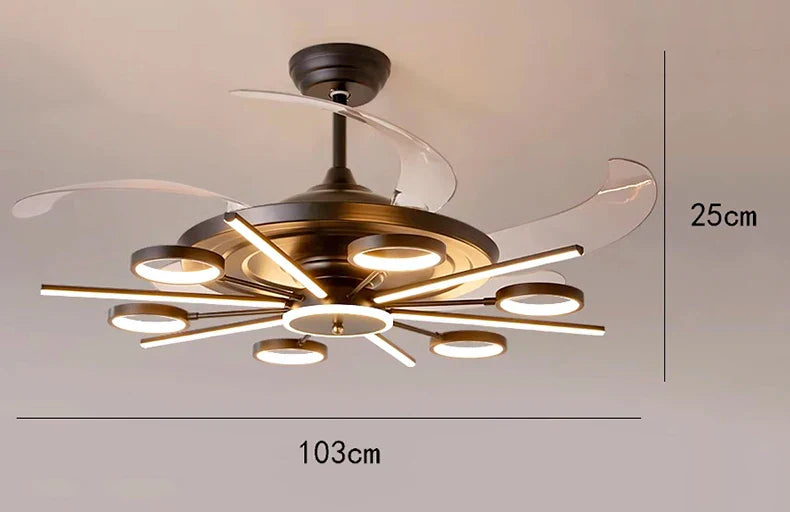 مروحة سقف LED لغرفة نوم الأطفال من DecorBites™ بتصميم بدون شفرات وجهاز تحكم عن بعد