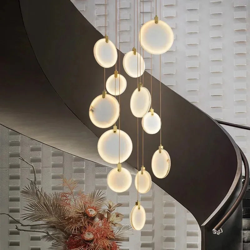 Nordic Marble Pendant Light With Polished Copper Finish