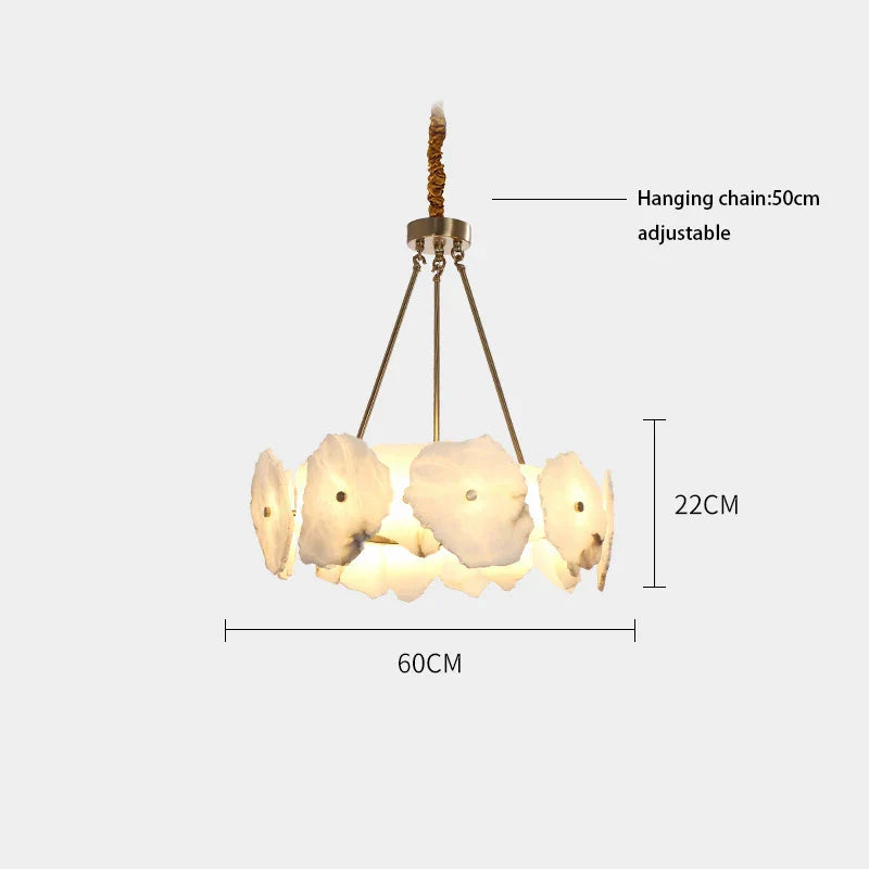 DecorBites™ Ivory White Marble Copper LED Ceiling Light Luxury Modern Fixture