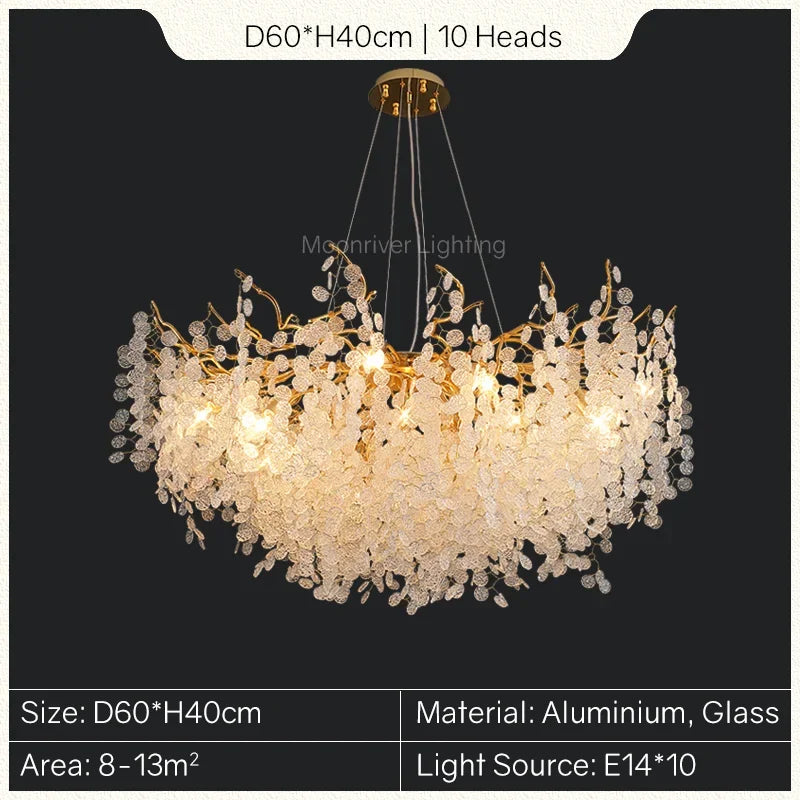 DecorBites™ Gold Tree Branch Chandelier: Elegant European Style Pendant Light for Home Decor