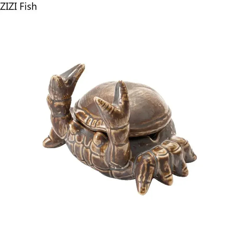 DecorBites™ Crab Ceramic Ashtray & Phone Holder: Stylish Desk Decor & Smoking Accessories Gift