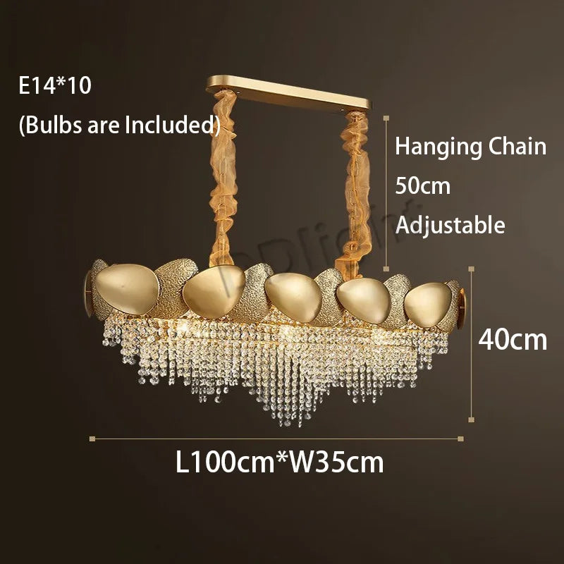 DecorBites™ Crystal Tassels LED Pendant Chandelier - Modern Luxury Home Decor