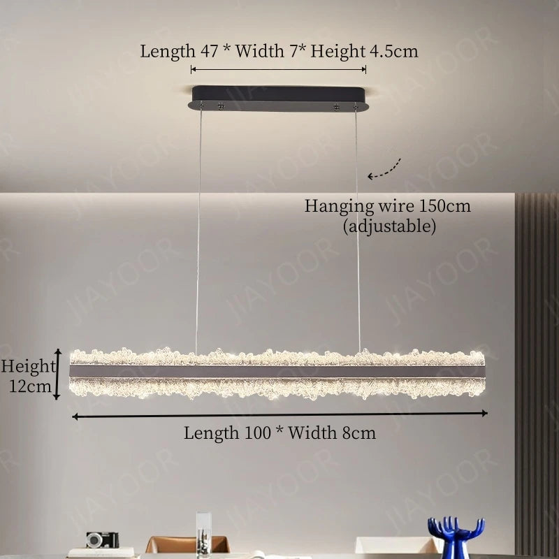 Nordic Linear Brushed Stainless Steel Pendant Light