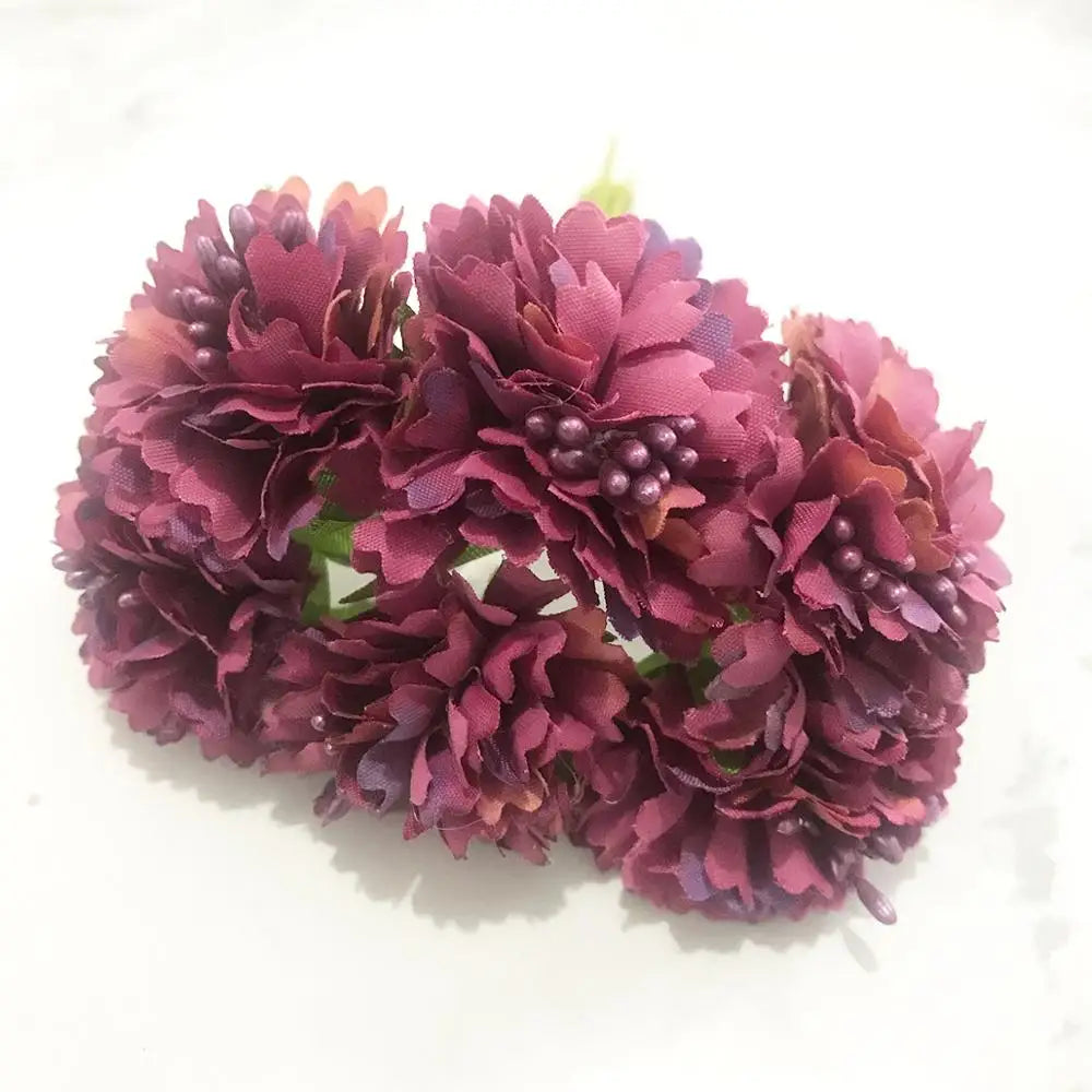 DecorBites™ 200pcs Mixed Rose Red Flower Cherry Stamen Berries Bundle for DIY Decor