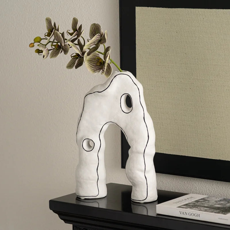 DecorBites™ Geometric Ceramic Vase - Abstract Ornaments, Home Decor