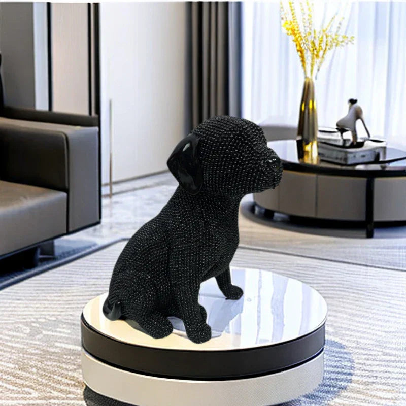 DecorBites™ تمثال كلب لابرادور راتنجي لعرضه على رف الكتب والمكتب