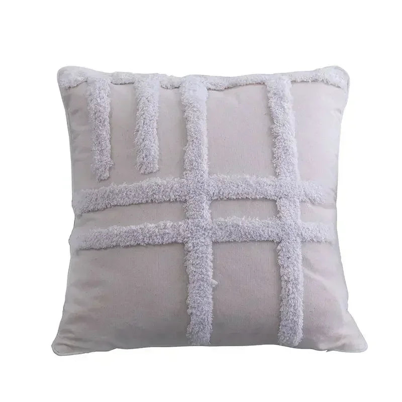 DecorBites™ Geometric Tufted Tassel Cushion Cover 30x50cm/45x45cm