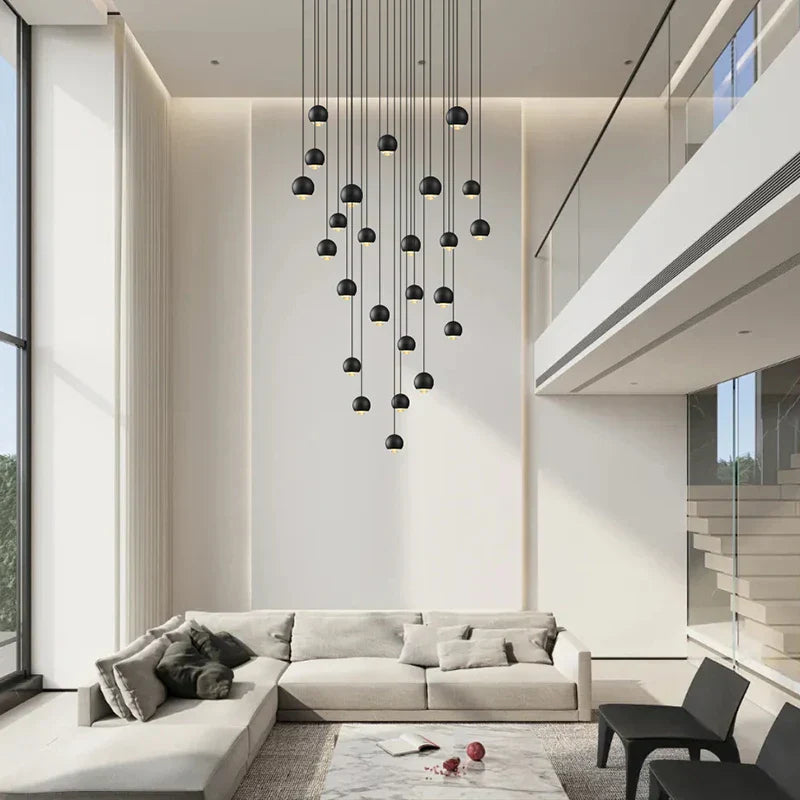 ثريا معدنية من Globe Lens من DecorBites™ لغرفة المعيشة والمطبخ وغرفة النوم والمقهى والسلالم والفيلا