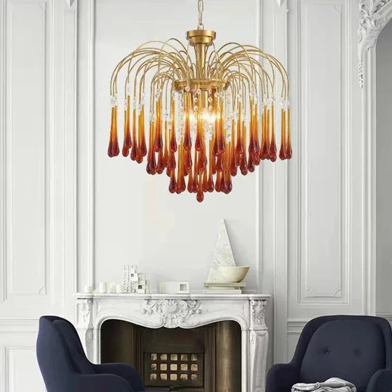 DecorBites™ Crystal Water Drop Ceiling Chandelier for Home Decor and Lighting