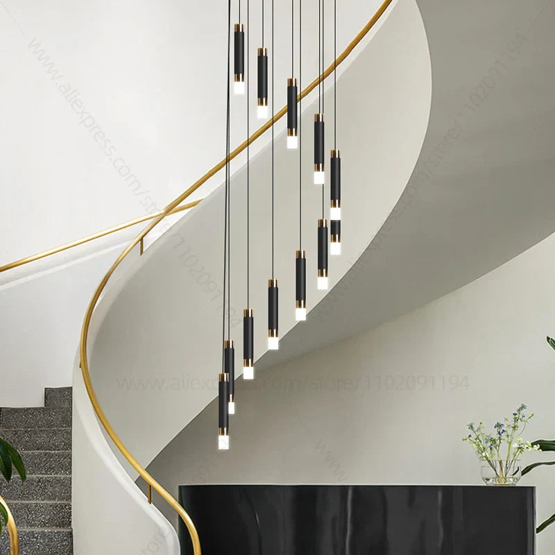 ثريا LED من DecorBites™: إضاءة فاخرة حديثة بتصميم نورديك من الأكريليك لديكور المنزل