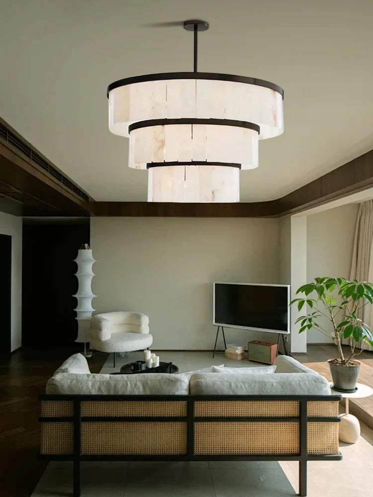 DecorBites™ Gold Marble Ceiling Pendant Light Round Elegant Luxury Hanging Lamp