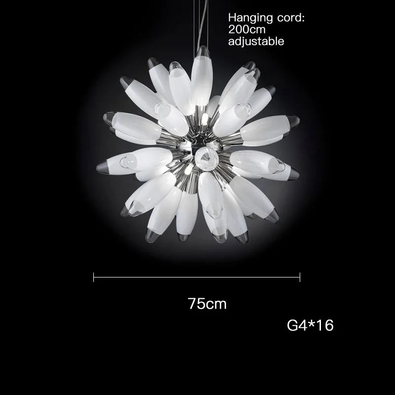 ثريا جلوب كبيرة DecorBites™ LED مع عاكسات إضاءة زجاجية - هيكل كروم أو ذهبي