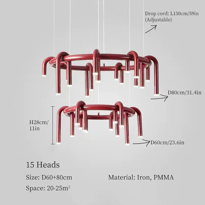 Modern 6-Light Metal Pendant Chandelier