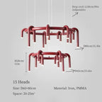 Modern 6-Light Metal Pendant Chandelier
