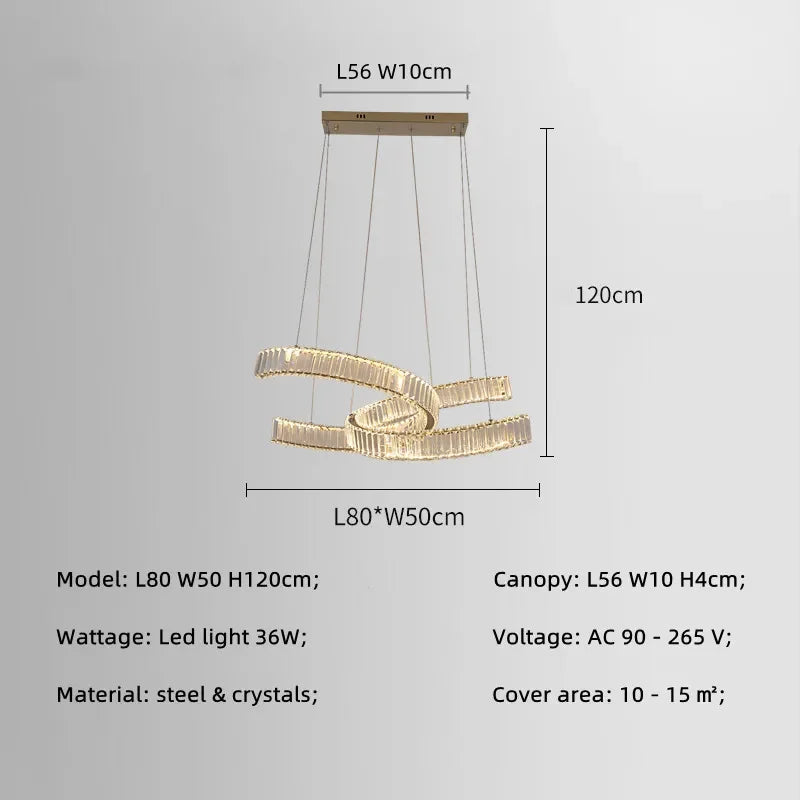 DecorBites™ Crystal LED Pendant Lights Remote Control Dimmable Suspension Lamp