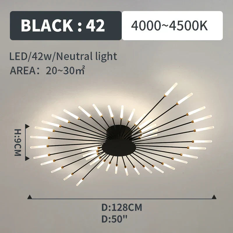 مصابيح DecorBites™ LED Fireworks المتدلية - إضاءة ثريا عصرية لغرفة المعيشة وغرفة النوم