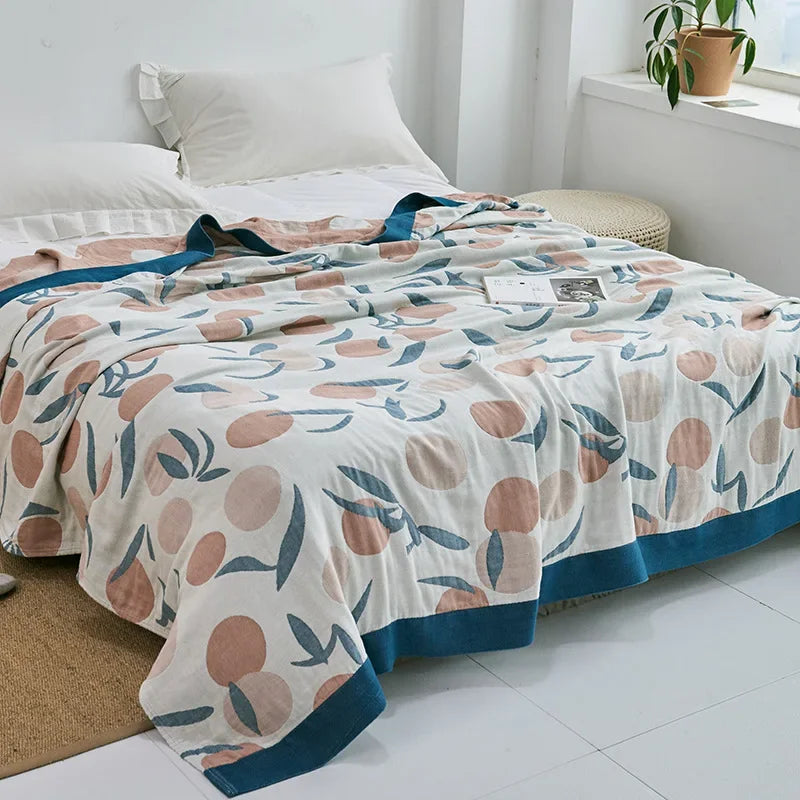 DecorBites™ Cotton Gauze Towel Throw Blanket - Soft and Cozy Bedspread for All Seasons