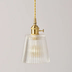 Vintage Nordic Striped Glass Pendant Light