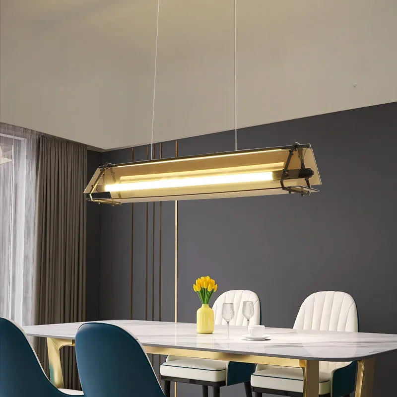 DecorBites™ Amber LED Pendant Lamp Modern Glass Dining Table Kitchen Fixture