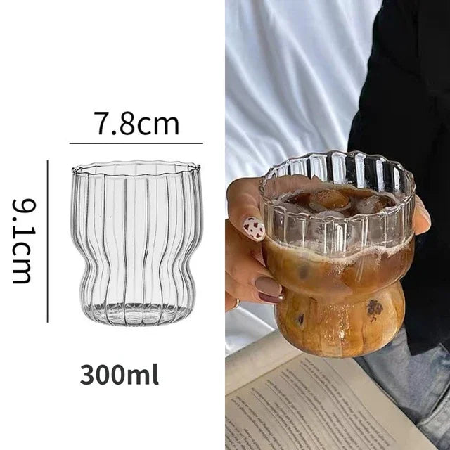 DecorBites™ طقم أكواب زجاجية بشكل اليقطين للقهوة، الويسكي، النبيذ، الزبادي - 300/520 مل