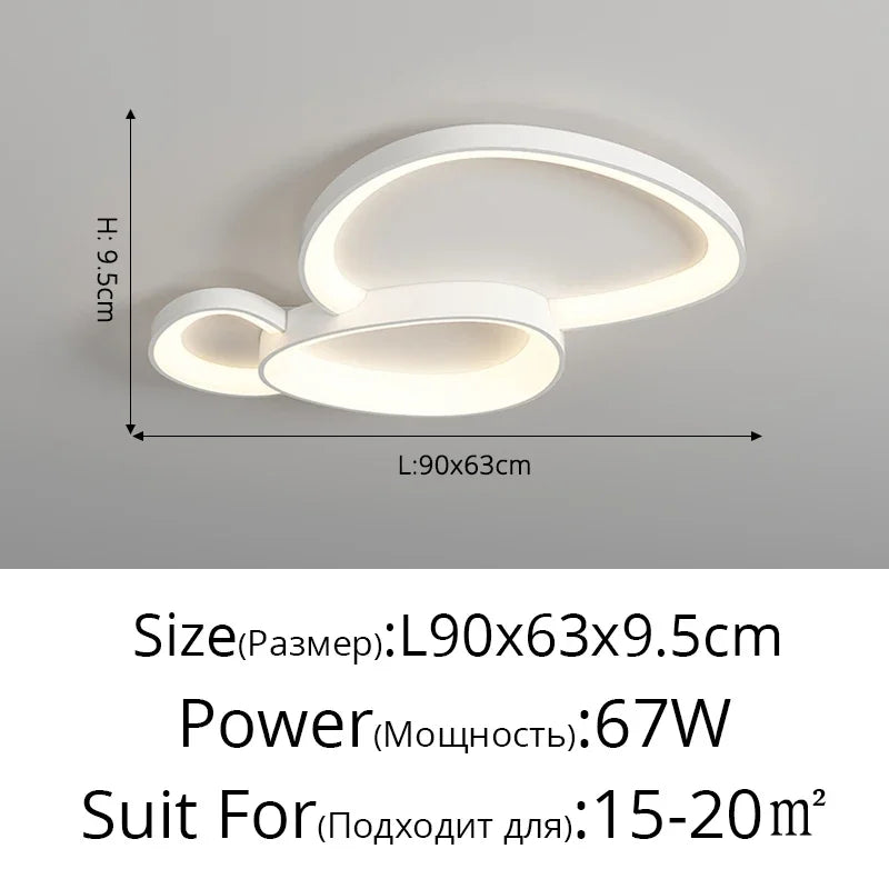 ثريات سقف LED من DecorBites™ مع جهاز تحكم عن بعد لغرفة المعيشة وغرفة النوم وغرفة الطعام