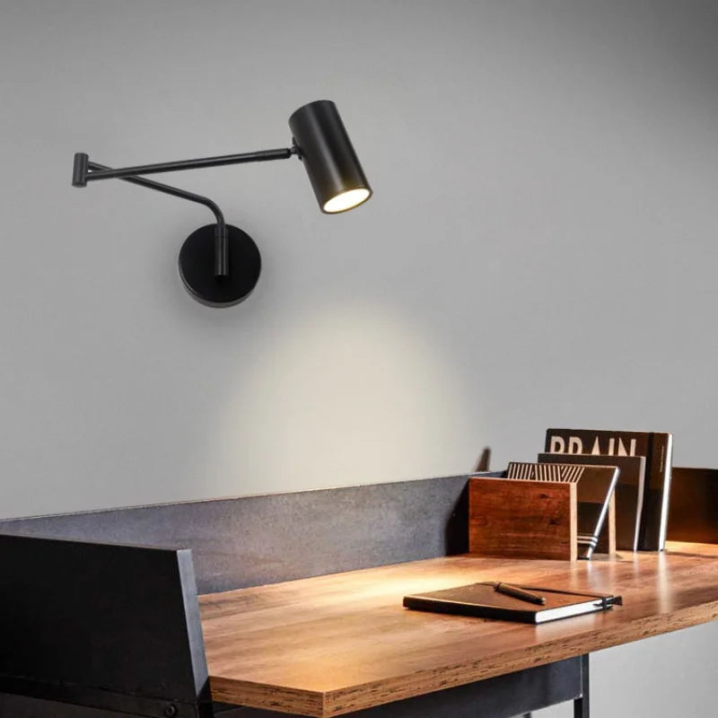 DecorBites™ Acrylic Iron LED Wall Lamp | Modern Rotate Black Stair Light | Dining Room Study Fixtures