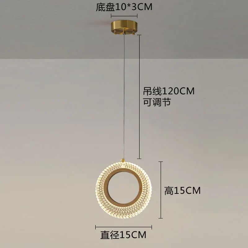 DecorBites™ Crystal LED Chandelier: Modern Gold Kitchen Lighting, Simple Elegant Design.